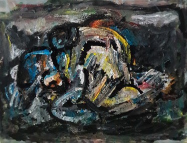 Malerei mit dem Titel "femme d'hiver 2" von Sam Keusseyan, Original-Kunstwerk, Acryl