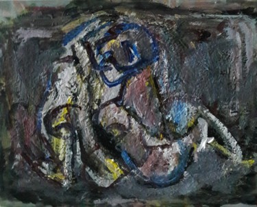 Schilderij getiteld "femme en sentiment" door Sam Keusseyan, Origineel Kunstwerk, Acryl