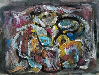 Pintura titulada "elle comme palette…" por Sam Keusseyan, Obra de arte original, Acrílico