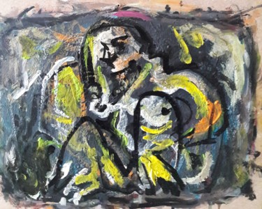 Painting titled "au bord du rivière" by Sam Keusseyan, Original Artwork, Acrylic
