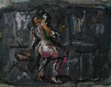 Painting titled "position rose" by Sam Keusseyan, Original Artwork, Acrylic