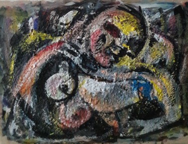 Malerei mit dem Titel "femme en écharpe" von Sam Keusseyan, Original-Kunstwerk, Acryl