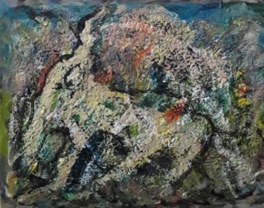Pintura titulada "taureau blanc 3" por Sam Keusseyan, Obra de arte original, Acrílico