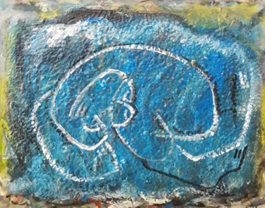 Pintura intitulada "de l'âge pierre 3" por Sam Keusseyan, Obras de arte originais, Acrílico