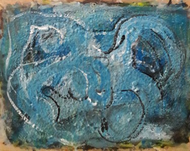 Pintura intitulada "de l'âge pierre 7" por Sam Keusseyan, Obras de arte originais, Acrílico