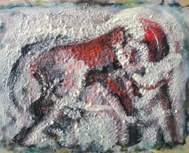 Painting titled "taureau gtr" by Sam Keusseyan, Original Artwork, Acrylic