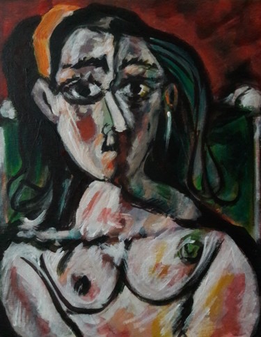 Malarstwo zatytułowany „d'après Picasso 34e…” autorstwa Sam Keusseyan, Oryginalna praca, Akryl