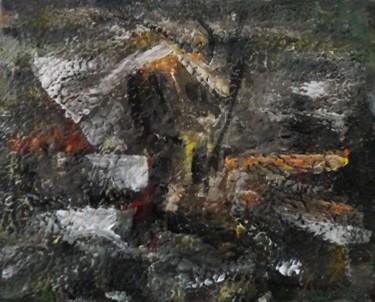 Pintura intitulada "village noir" por Sam Keusseyan, Obras de arte originais, Acrílico