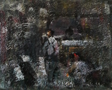 Painting titled "pins dans poches" by Sam Keusseyan, Original Artwork, Acrylic