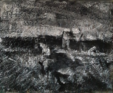 Pintura intitulada "noir   vvvccvvc" por Sam Keusseyan, Obras de arte originais, Acrílico