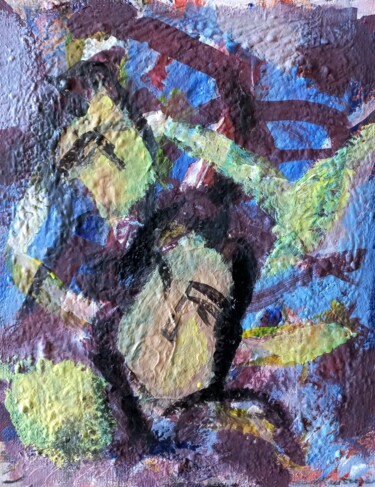 Pintura titulada "" les corbeaux blan…" por Sam Keusseyan, Obra de arte original, Acrílico