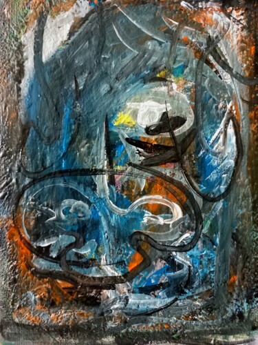 Peinture intitulée "" taureaux.." 1" par Sam Keusseyan, Œuvre d'art originale, Acrylique