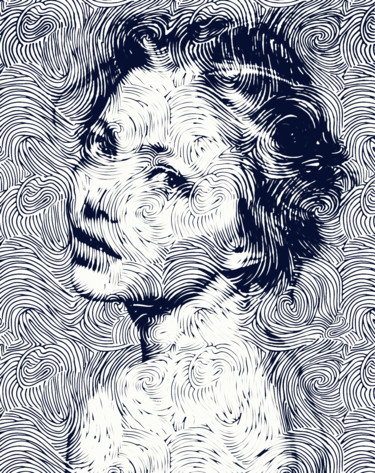 Peinture intitulée "dame blanche" par Sam Semmani, Œuvre d'art originale, Acrylique