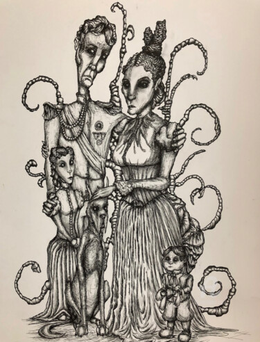 Desenho intitulada "Royals" por Sam Thomas, Obras de arte originais, Tinta