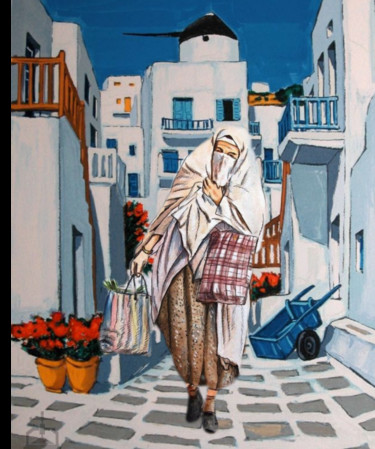 Peinture intitulée "Femme" par Abd-Es-Samad Cherif, Œuvre d'art originale, Acrylique