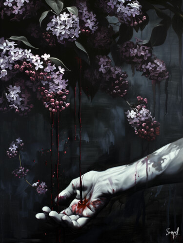 Digital Arts titled "Lilac Stigmata" by Samael, Original Artwork, Digital Painting