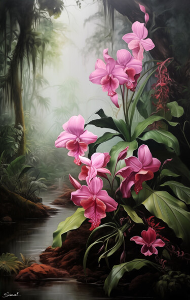 Arte digitale intitolato "Orchid Delirium I" da Samael, Opera d'arte originale, Pittura digitale