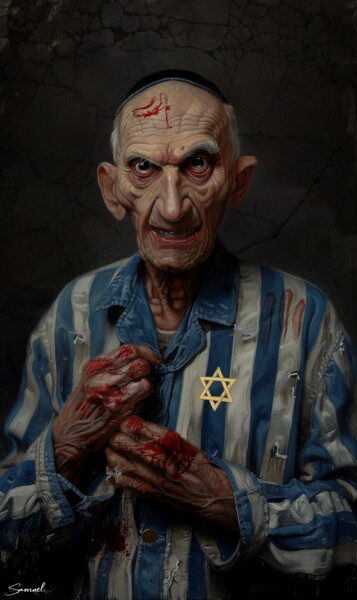 Digitale Kunst mit dem Titel "The Face of Zionism" von Samael, Original-Kunstwerk, Digitale Malerei