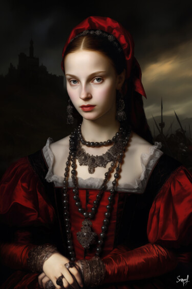 Digital Arts titled "Elizabeth Bathory (…" by Samael, Original Artwork, Digital Painting