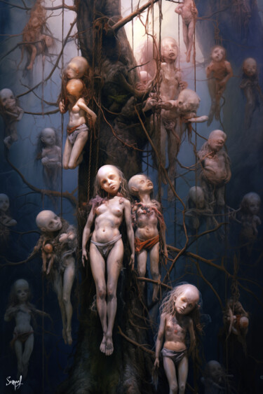 Digitale Kunst mit dem Titel "Tree of Death" von Samael, Original-Kunstwerk, Digitale Malerei