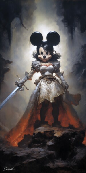 Digital Arts titled "Minnie the Warrior…" by Samael, Original Artwork, Digital Painting