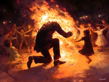 Arte digitale intitolato "Self Immolation" da Samael, Opera d'arte originale, Pittura digitale