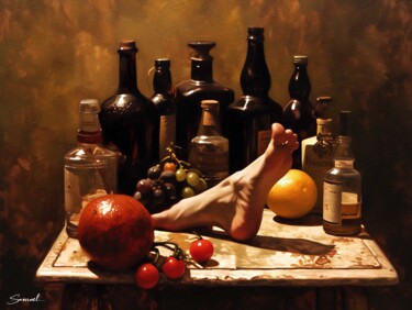 Digital Arts titled "One Foot in the Gra…" by Samael, Original Artwork, Digital Painting