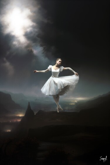 Digitale Kunst mit dem Titel "Ballerina II" von Samael, Original-Kunstwerk, Digitale Malerei