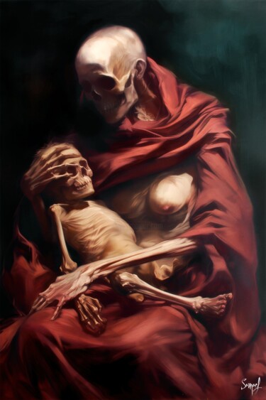 Arts numériques intitulée "Madonna with Child" par Samael, Œuvre d'art originale, Peinture numérique
