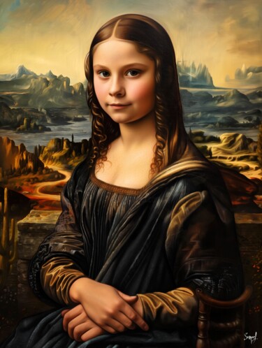 Digitale Kunst mit dem Titel "Greta Lisa (Thunber…" von Samael, Original-Kunstwerk, Digitale Malerei