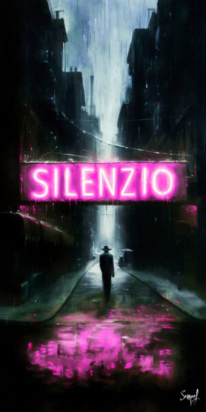 Arts numériques intitulée "Silenzio" par Samael, Œuvre d'art originale, Peinture numérique
