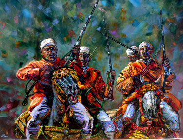 Peinture intitulée "fantasie marocain" par Samah, Œuvre d'art originale, Acrylique