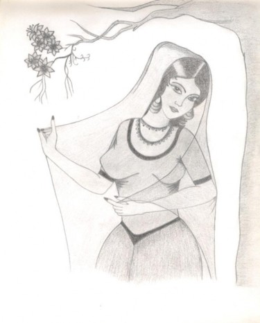 Drawing titled "Moghul Princess" by Jasmine, Original Artwork, Other