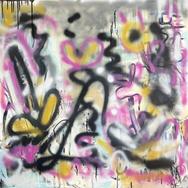 Painting titled "Graffiti Wall" by Samantha Redfern, Original Artwork, Acrylic