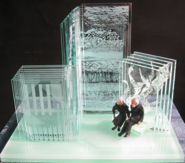 Sculpture titled "Jardin-d'hiver" by Samantha Schmid, Original Artwork, Glass