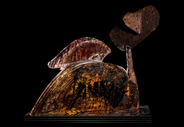 Sculpture intitulée "Pélican mazouté - o…" par Samantha Schmid, Œuvre d'art originale, Verre