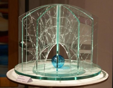 Skulptur mit dem Titel "PLANETE" von Samantha Schmid, Original-Kunstwerk, Glas