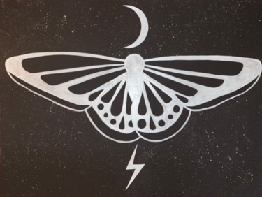 绘画 标题为“Lunar Moth” 由Samantha Noel, 原创艺术品, 丙烯