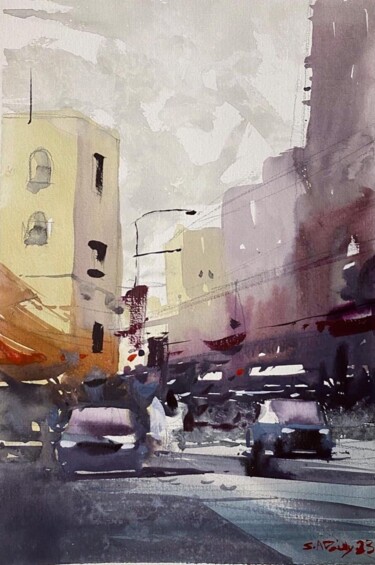Painting titled "Untitled," by Samar Alzaidy, Original Artwork, Watercolor