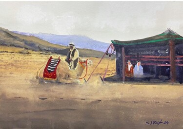 "The Bedouin" başlıklı Tablo Samar Alzaidy tarafından, Orijinal sanat, Suluboya