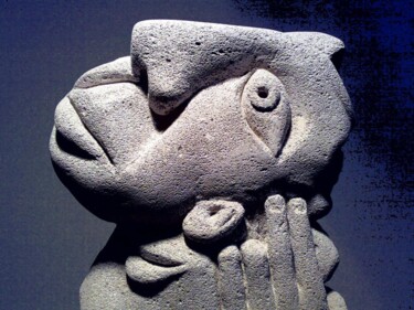 Sculpture titled "Rey" by Samart, Original Artwork, Stone