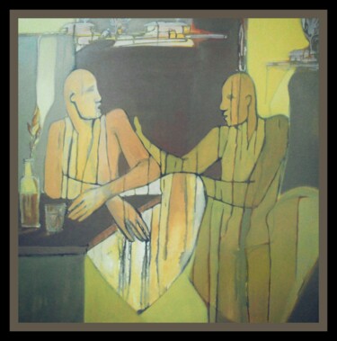 Painting titled "FRIENDS" by Sameer Dixit, Original Artwork, Acrylic