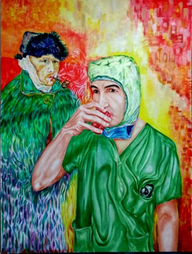 Painting titled "arte-e-chirurgia.jpg" by Samer Kassem, Original Artwork, Oil