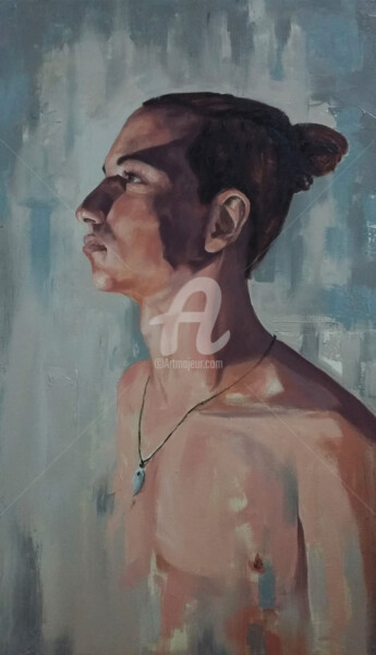 Painting titled "Samet Yaman Self Po…" by Samet Yaman, Original Artwork