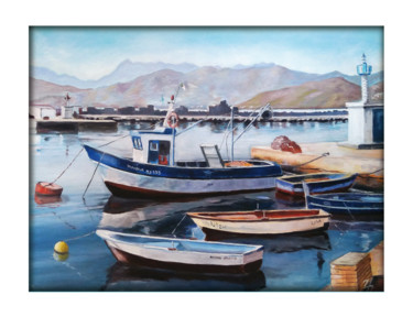 Peinture intitulée "marina" par Zahir Hamadache, Œuvre d'art originale, Huile Monté sur Châssis en bois