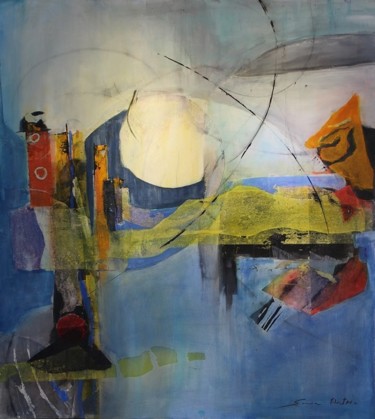Painting titled "Le phare" by Samia Artho, Original Artwork, Acrylic