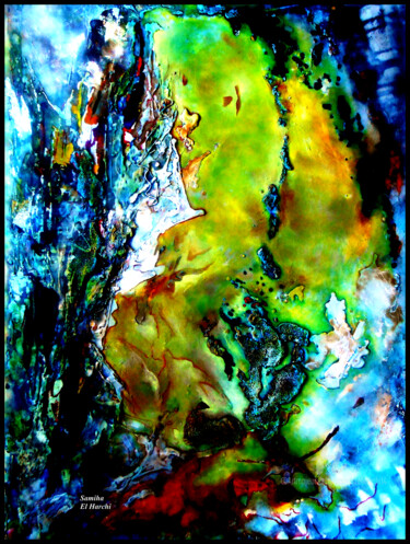 Картина под названием "Ombre-de-cire 1m x…" - Samiha El Harchi (Sam), Подлинное произведение искусства, Воск Установлен на Д…