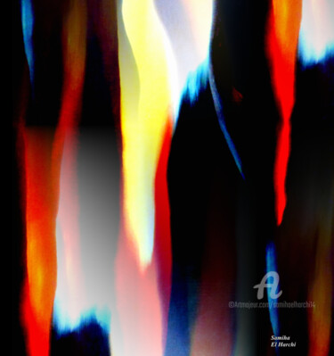 Digital Arts με τίτλο "Flammes" από Samiha El Harchi (Sam), Αυθεντικά έργα τέχνης, Λάδι
