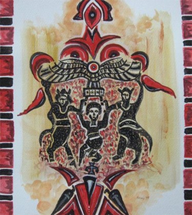 Malerei mit dem Titel "Gilgamesh, Neruda a…" von Samij Datta, Original-Kunstwerk, Öl