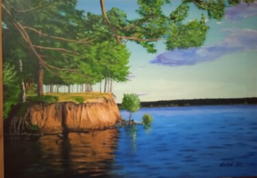 Картина под названием "обрывистый берег" - Шамиль Почтарев, Подлинное произведение искусства, Акрил